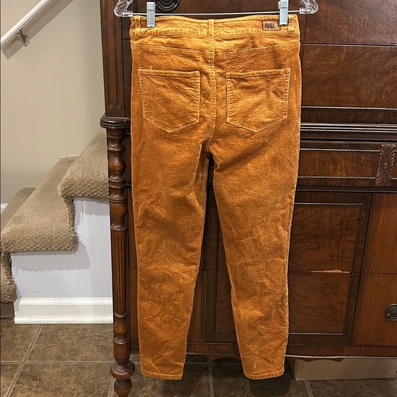Paige Orange Rust Hoxton Corduroy Cropped Cords Women's Size 28 - Picture 3 of 12